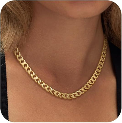 Omare | 18K Gouden Grove Cubaanse Schakelketting