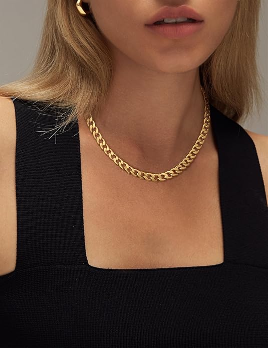 Omare | 18K Gouden Grove Cubaanse Schakelketting