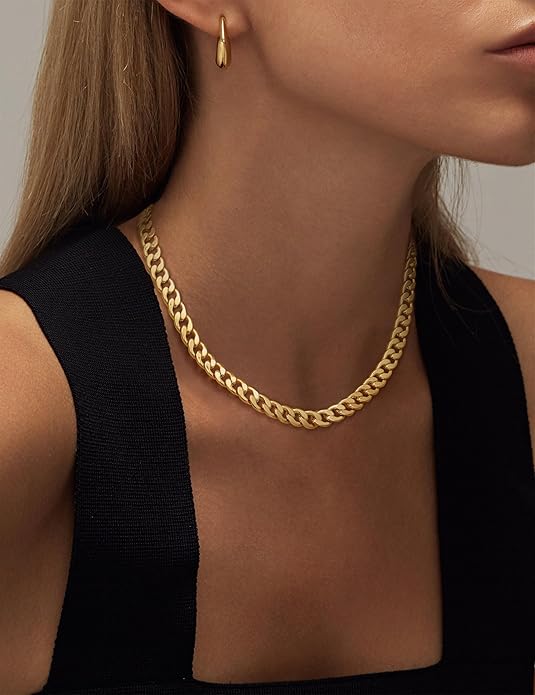 Omare | 18K Gouden Grove Cubaanse Schakelketting